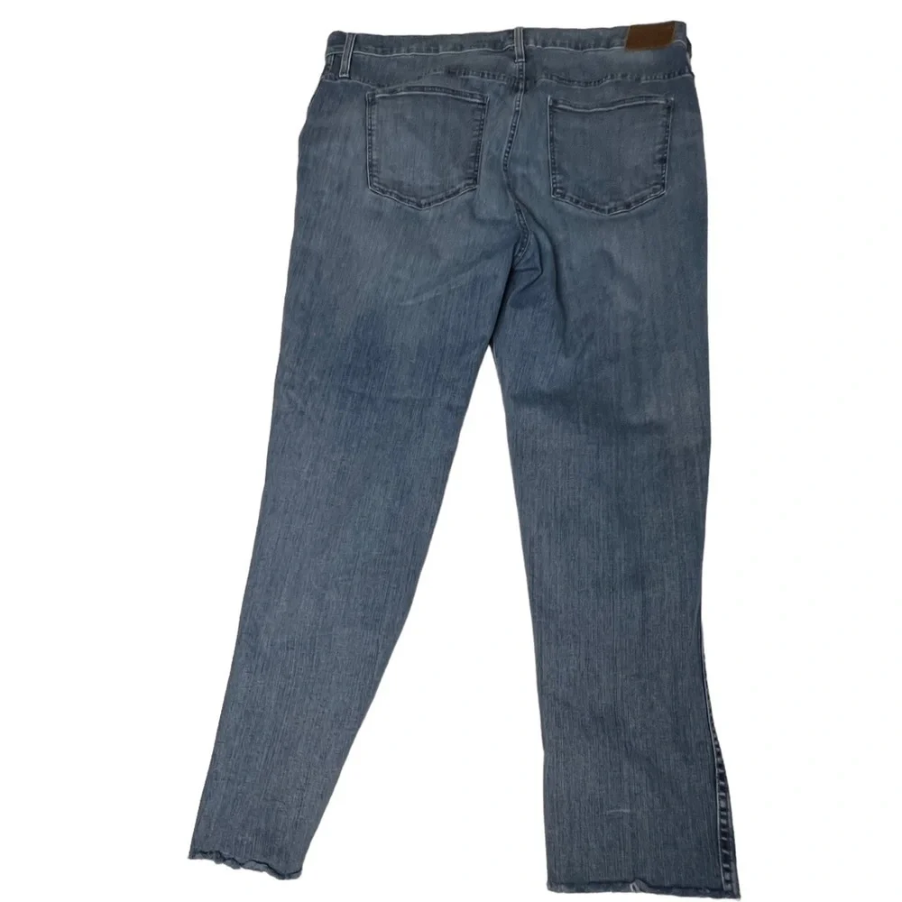 Madewell Womens Blue High Rise Stovepipe Straight Leg Denim Jeans 35T Raw Hem